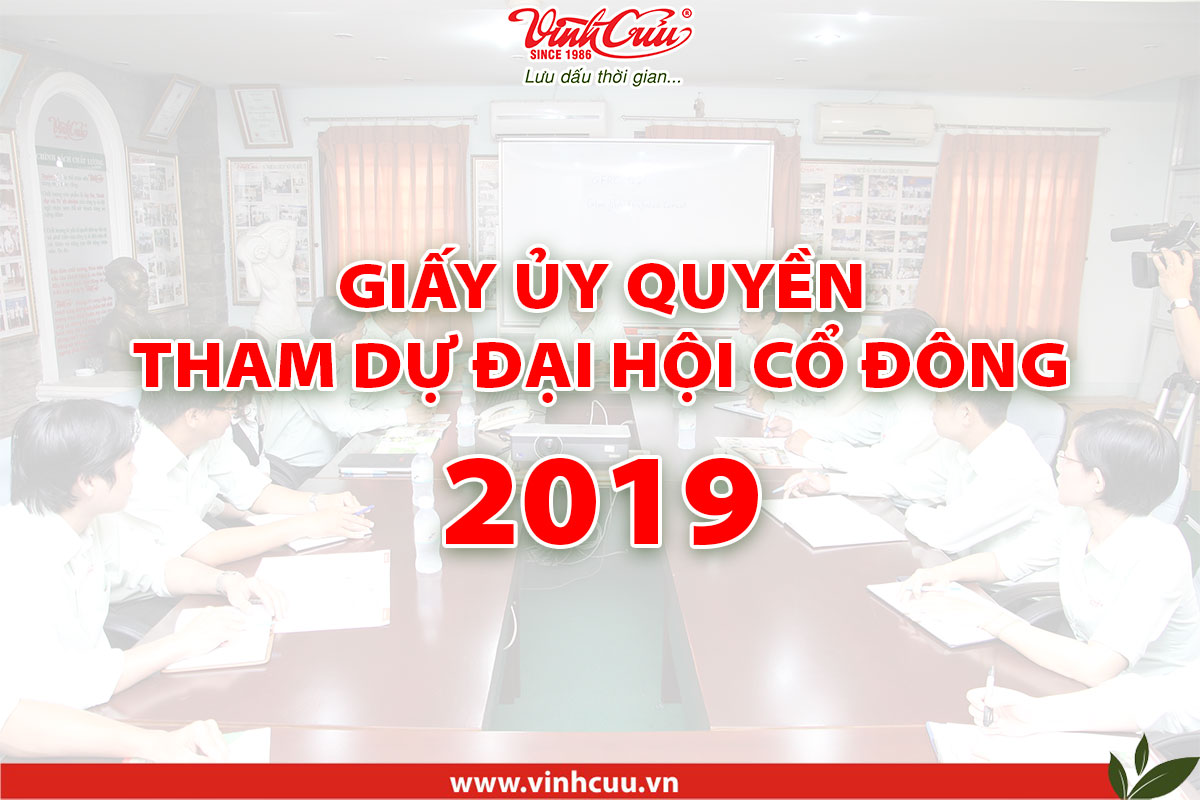 Giấy Ủy quyền tham dự Đại hội Cổ đông 2019