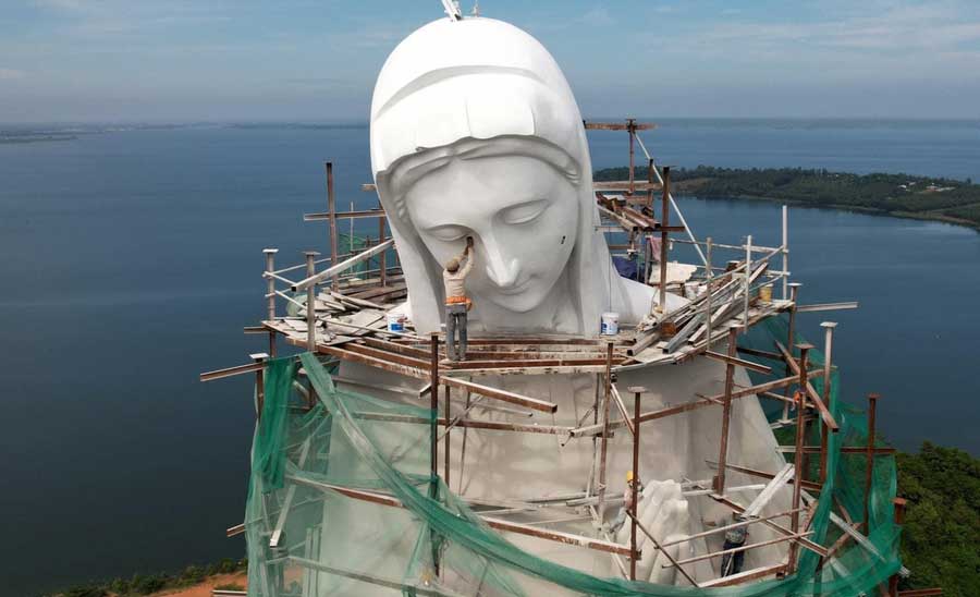Cập nhật tiến độ thi công tượng Đức Mẹ Núi Cúi